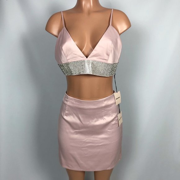 superdown Laine Diamond Bottom Edge Skirt Set Pink - Picture 4 of 12